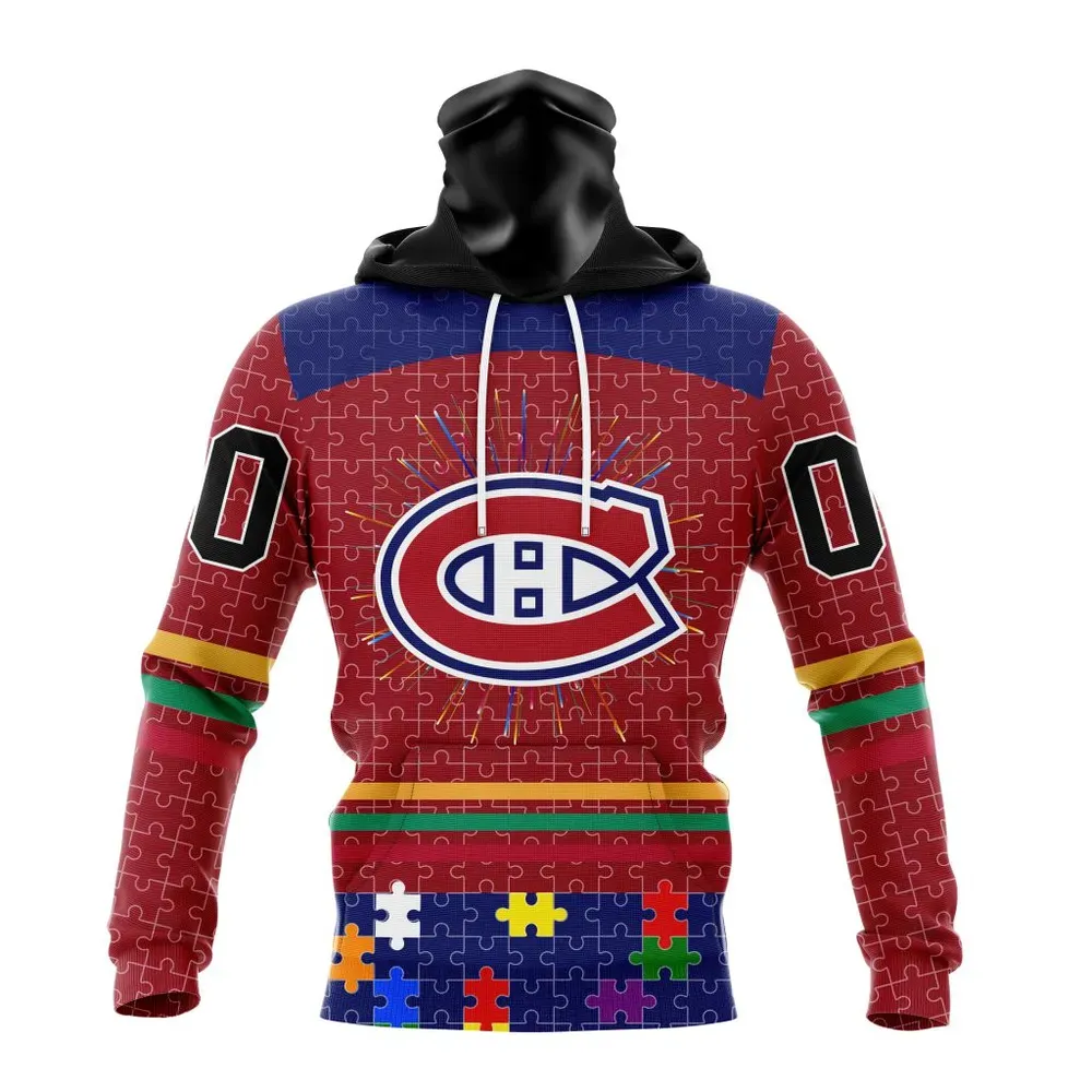 NHL Montreal Canadiens | Specialized Fearless Aganst Autism V0122 Mask Hoodie