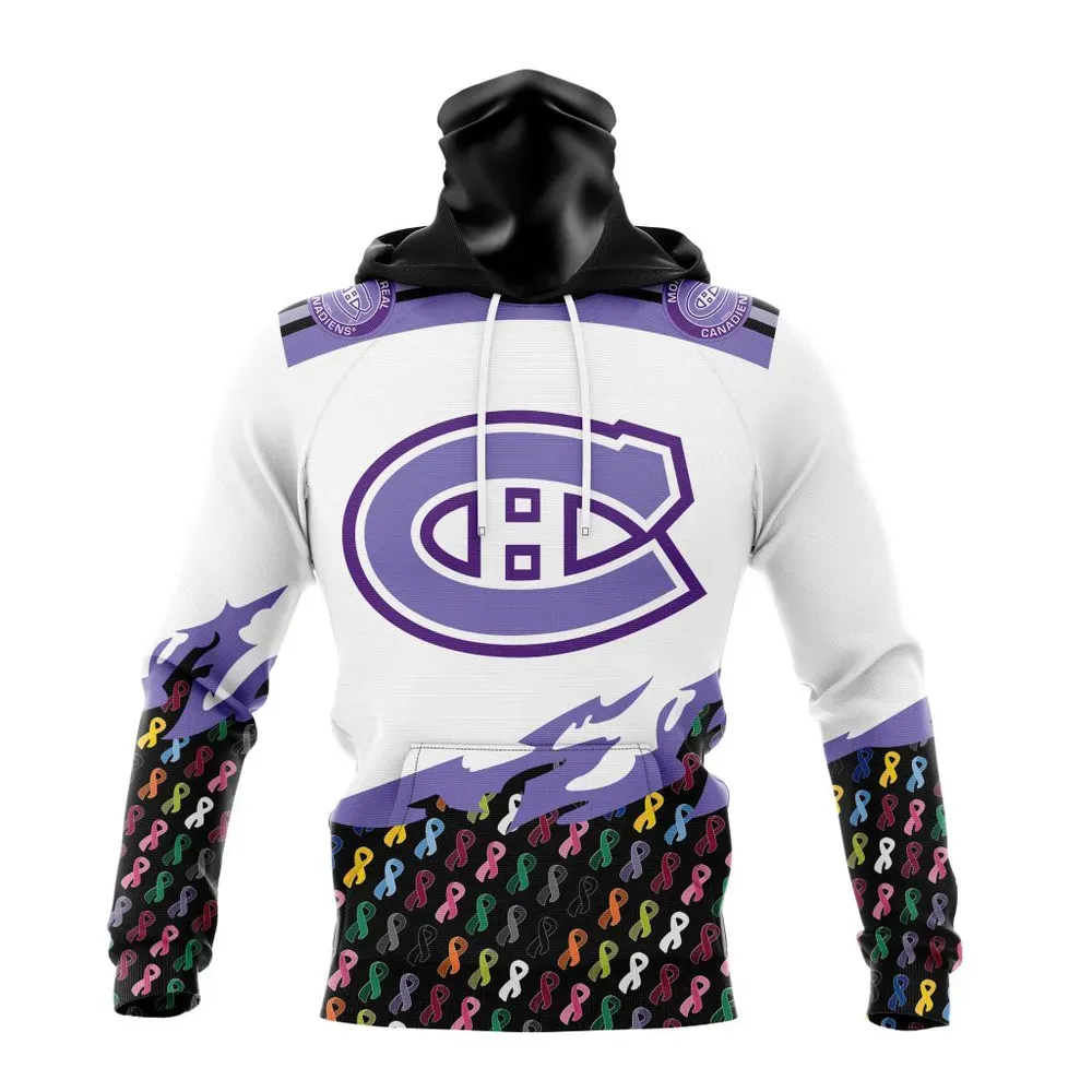 NHL Montreal Canadiens | Specialized Kits In October We Stand Together We Can Beat Cancer Mask Hoodie