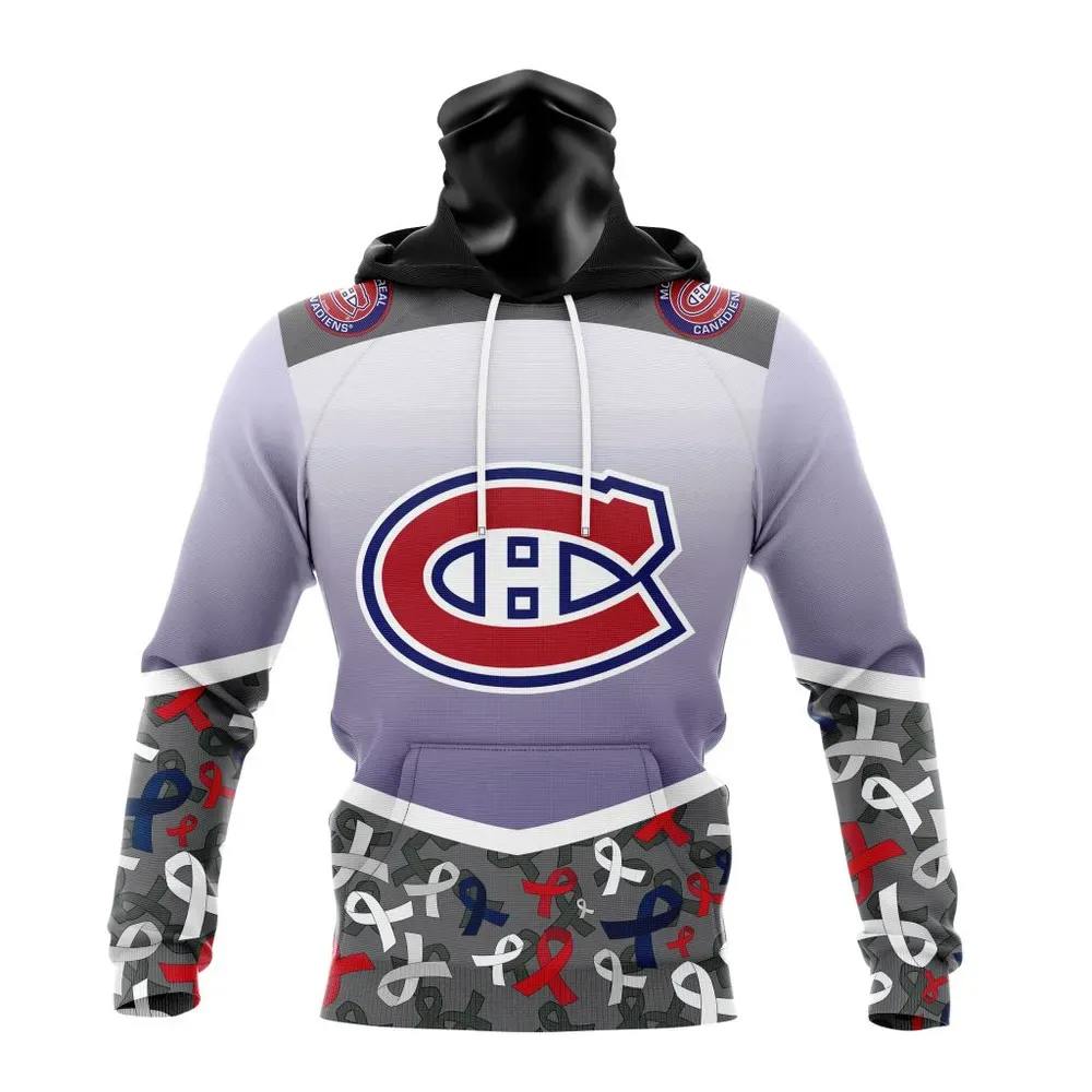 NHL Montreal Canadiens | Specialized Sport Fights Again All Cancer V0122 Mask Hoodie