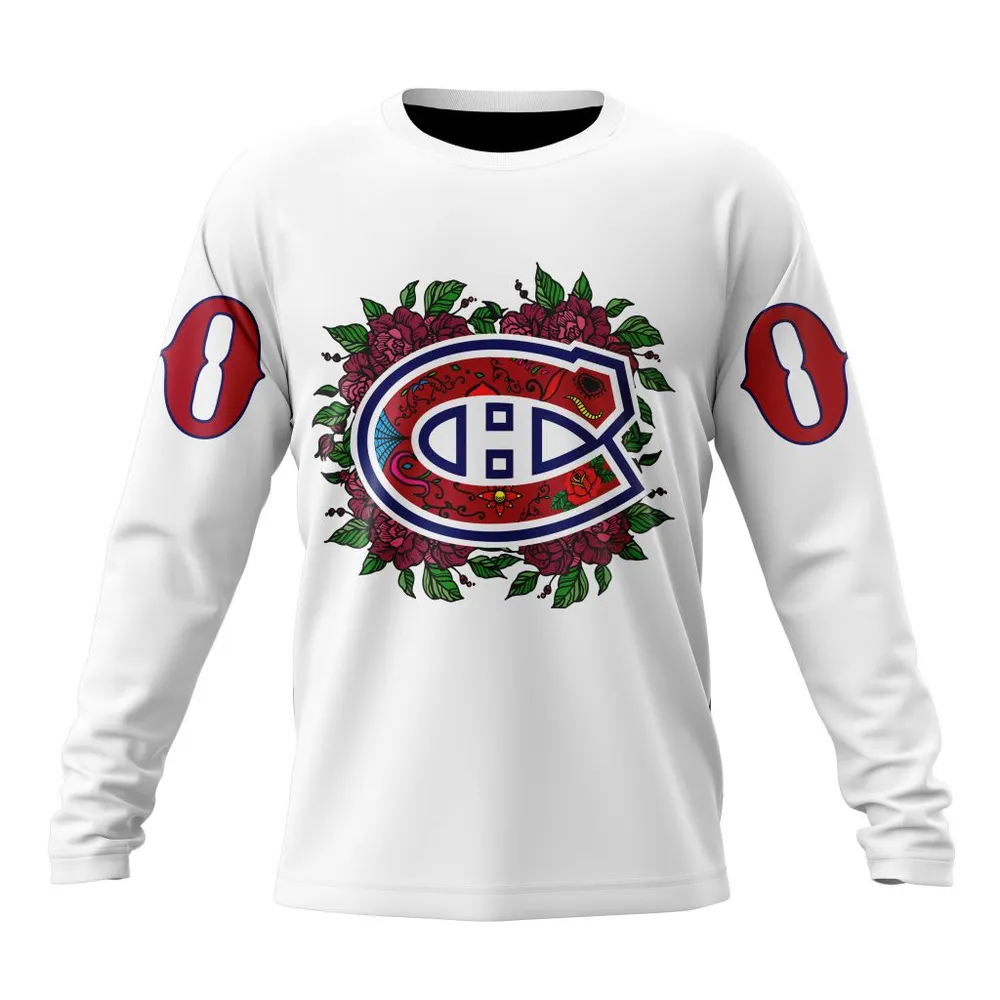 NHL Montreal Canadiens | Specialized Unisex Kits Dia De Muertos Long Sleeved Sweatshirt 