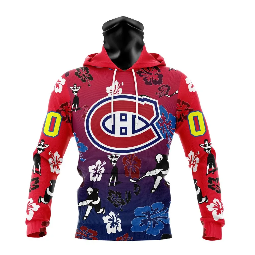 NHL Montreal Canadiens X Hawaii Specialized Design For Hawaiia V0122 Mask Hoodie