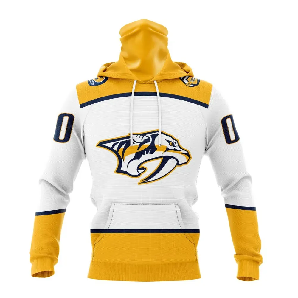 NHL Nashville Predators Away Kits Mask Hoodie