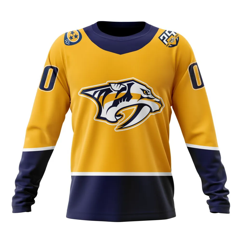 NHL Nashville Predators Home Kits Long Sleeved Sweatshirt 