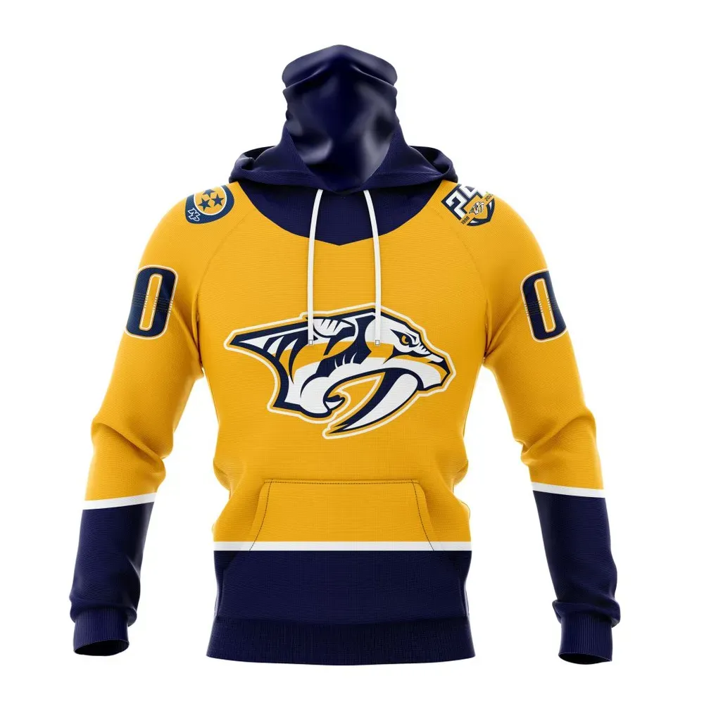 NHL Nashville Predators Home Kits Mask Hoodie