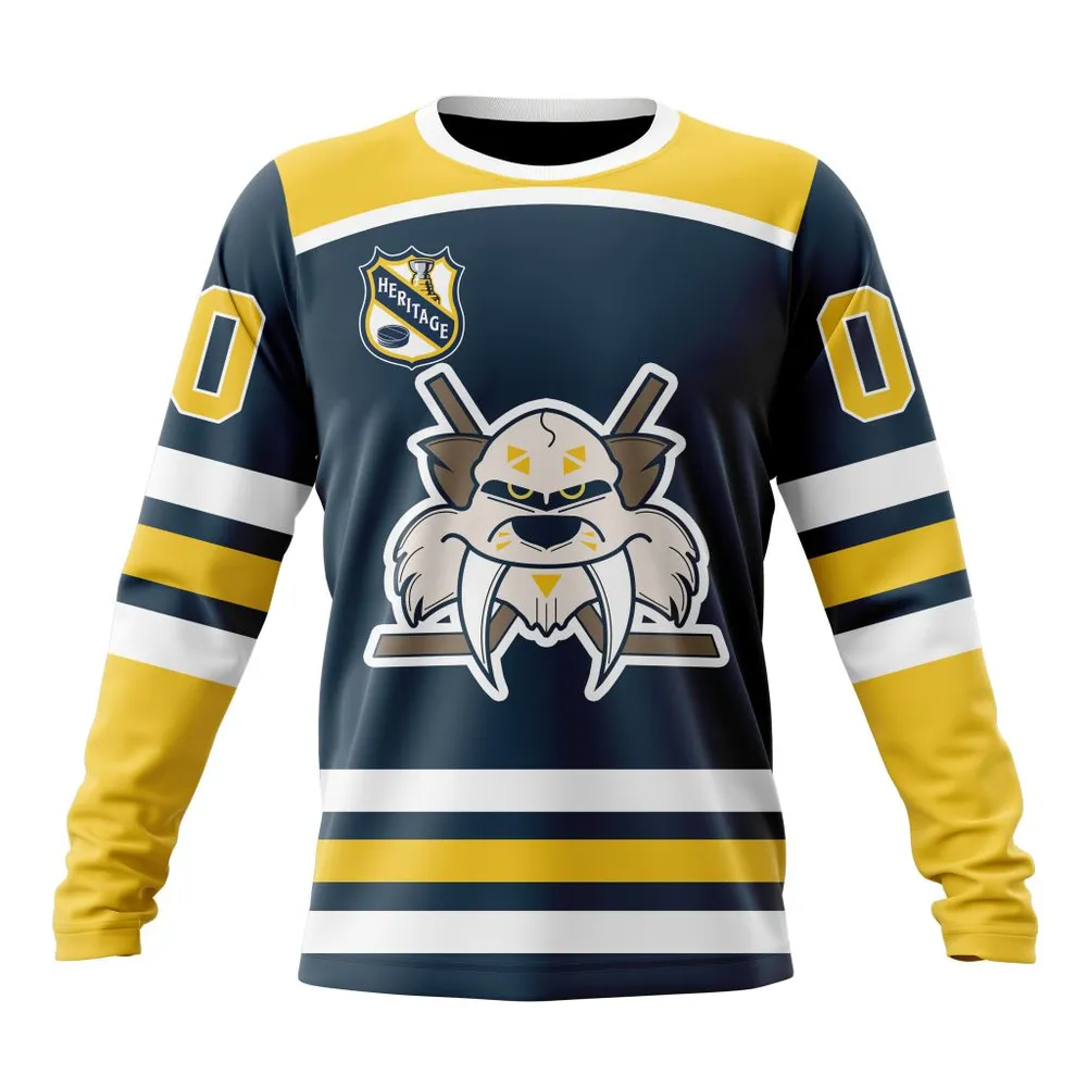 NHL Nashville Predators Personalized Heritage Design St2401 Long Sleeved Sweatshirt 