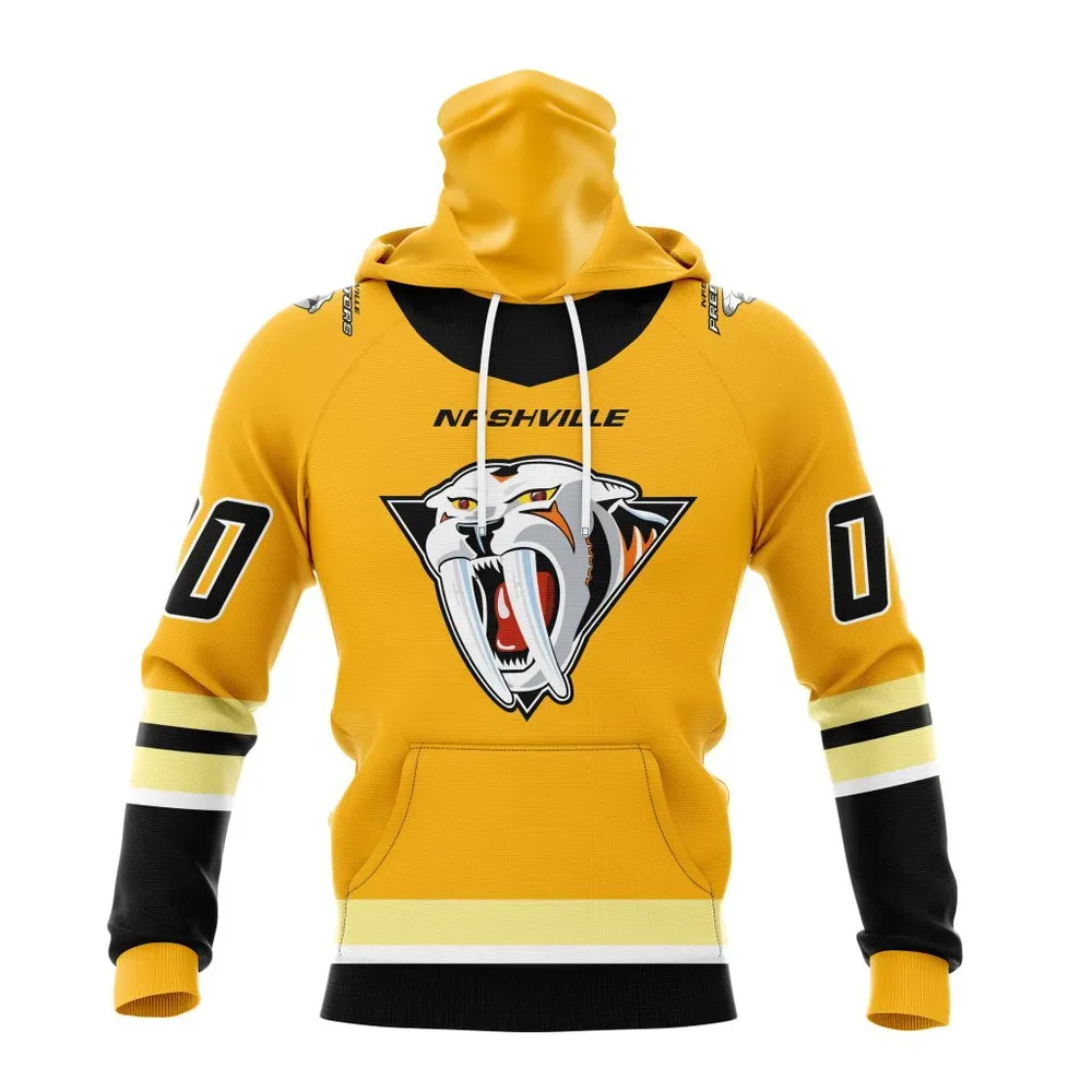 NHL Nashville Predators Reverse Retro Kits Mask Hoodie