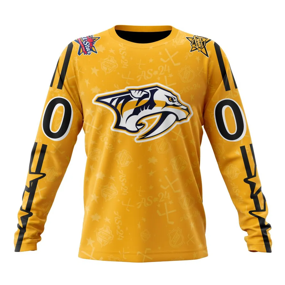 NHL Nashville Predators Special 2024 All-Star Game Design St2401 Long Sleeved Sweatshirt 