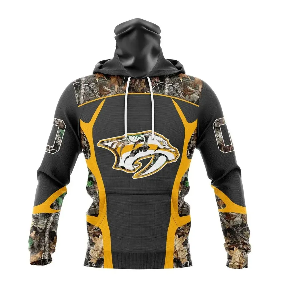 NHL Nashville Predators Special Camo Hunting Design V2302 Mask Hoodie