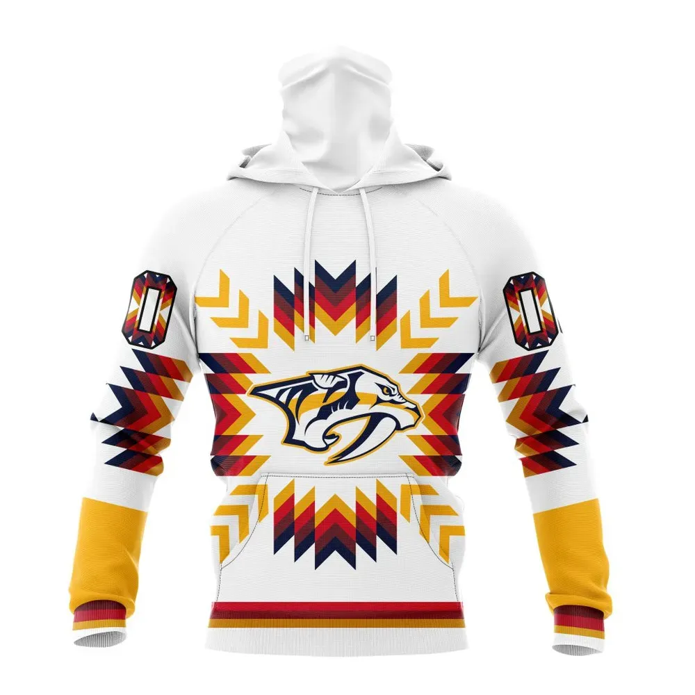 NHL Nashville Predators Special Design With Native Pattern St2302 Mask Hoodie