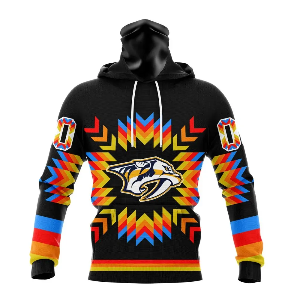 NHL Nashville Predators Special Design With Native Pattern St2306 Mask Hoodie