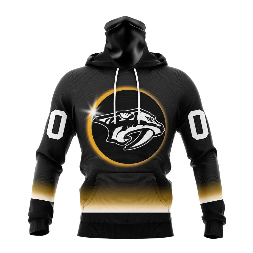 NHL Nashville Predators Special Eclipse Design St2401 Mask Hoodie