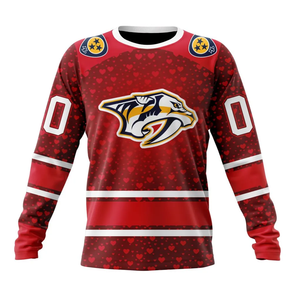 NHL Nashville Predators Special Gift For Valentines Day St2401 Long Sleeved Sweatshirt 