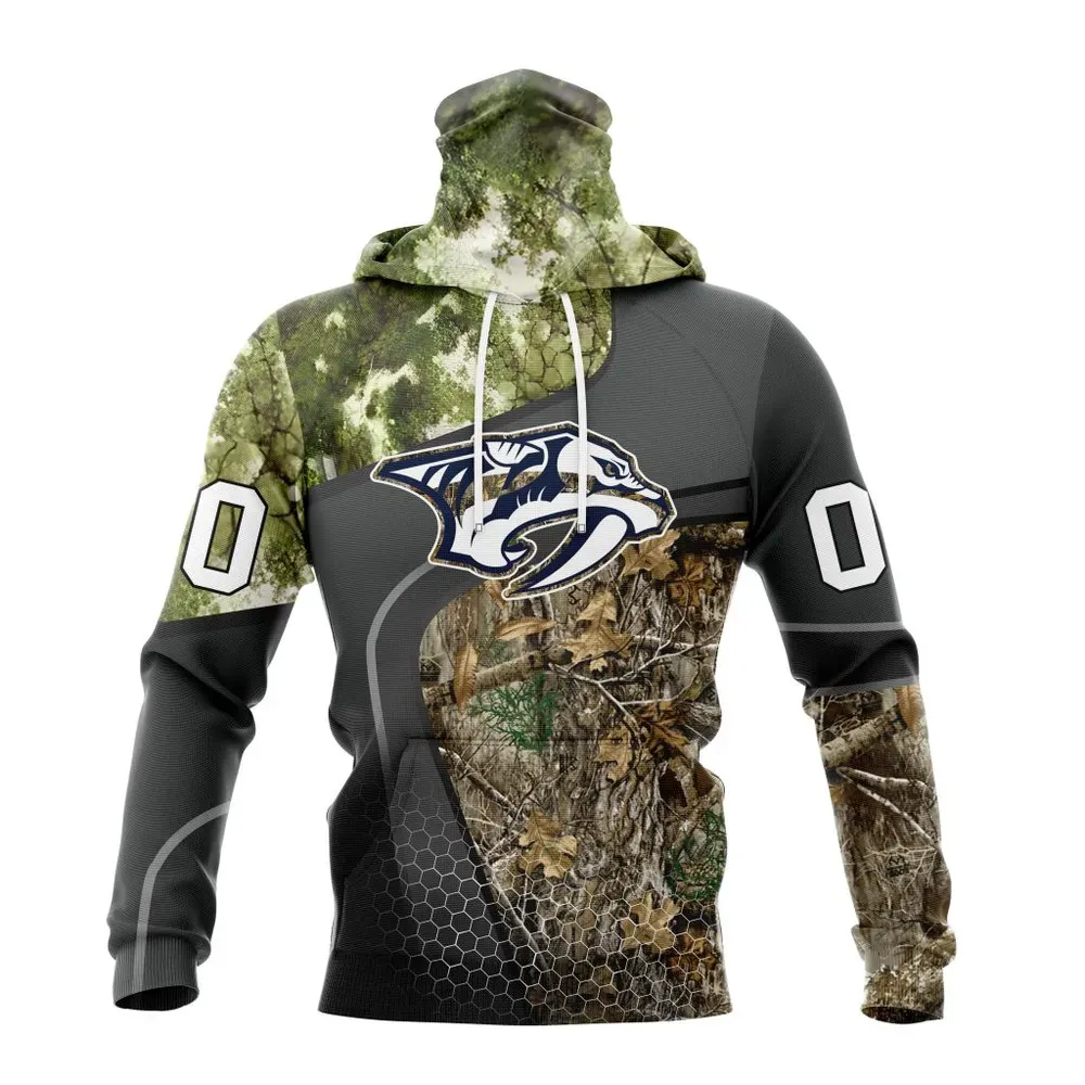 NHL Nashville Predators Special Hunting Camo Design St2302 Mask Hoodie