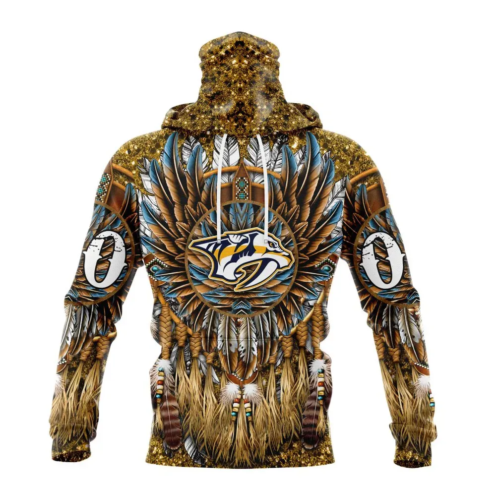 NHL Nashville Predators Special Native Costume Design St2201 Mask Hoodie