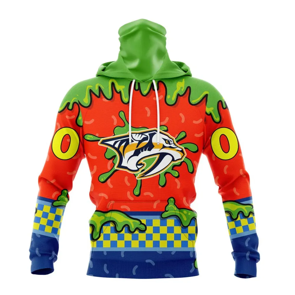 NHL Nashville Predators Special Nickelodeon Design St2301 Mask Hoodie