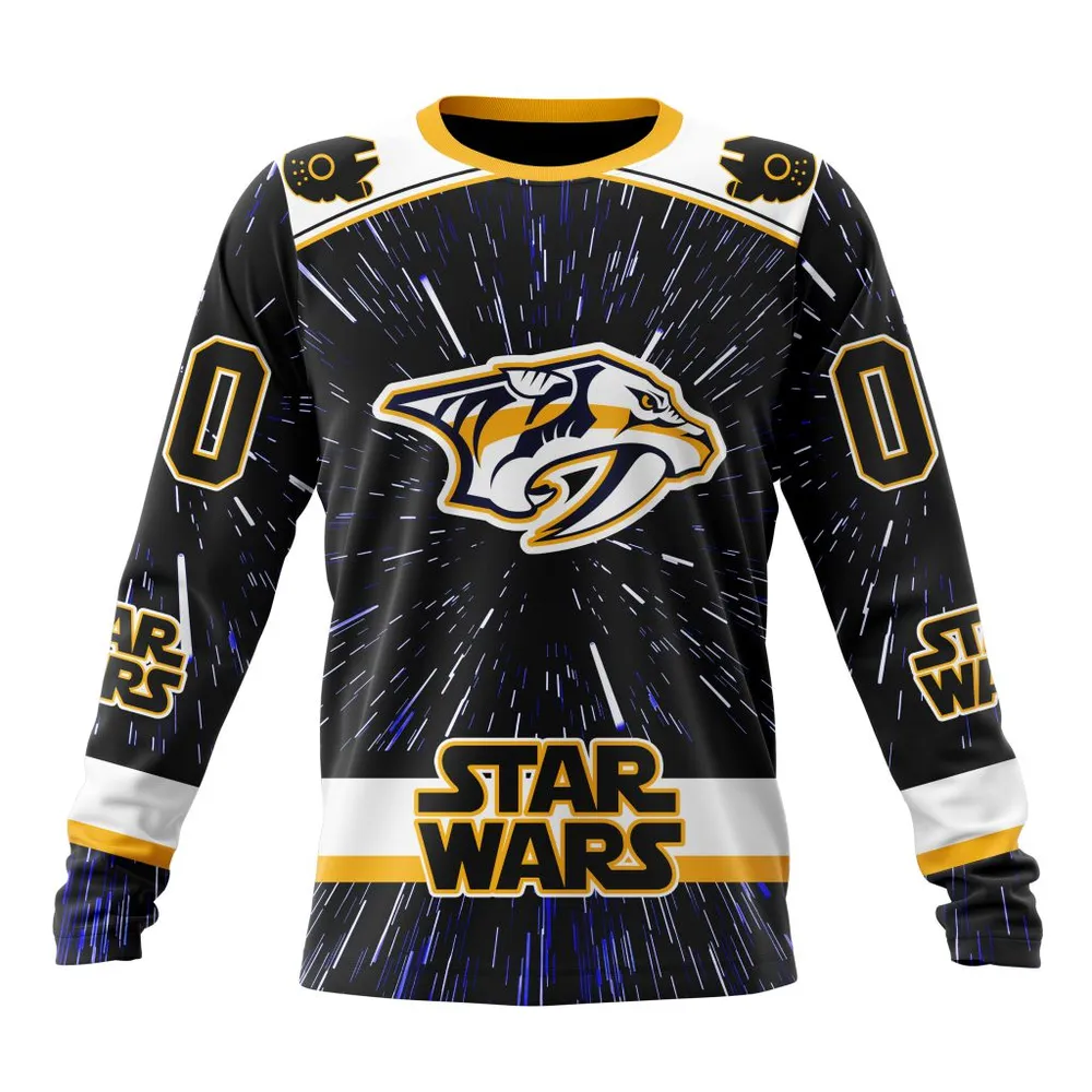 NHL Nashville Predators Special Star Wars Design St2303 Long Sleeved Sweatshirt 