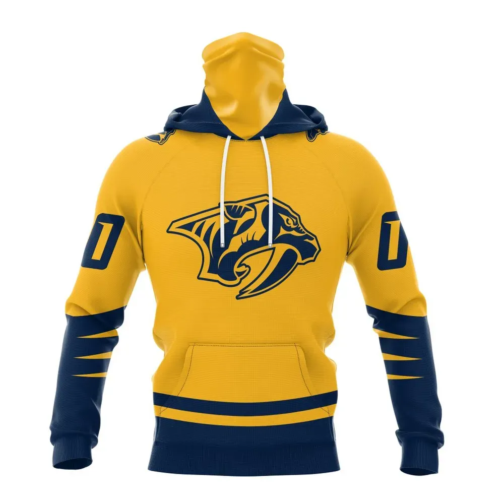 NHL Nashville Predators Special Two-Tone Design St2401 Mask Hoodie