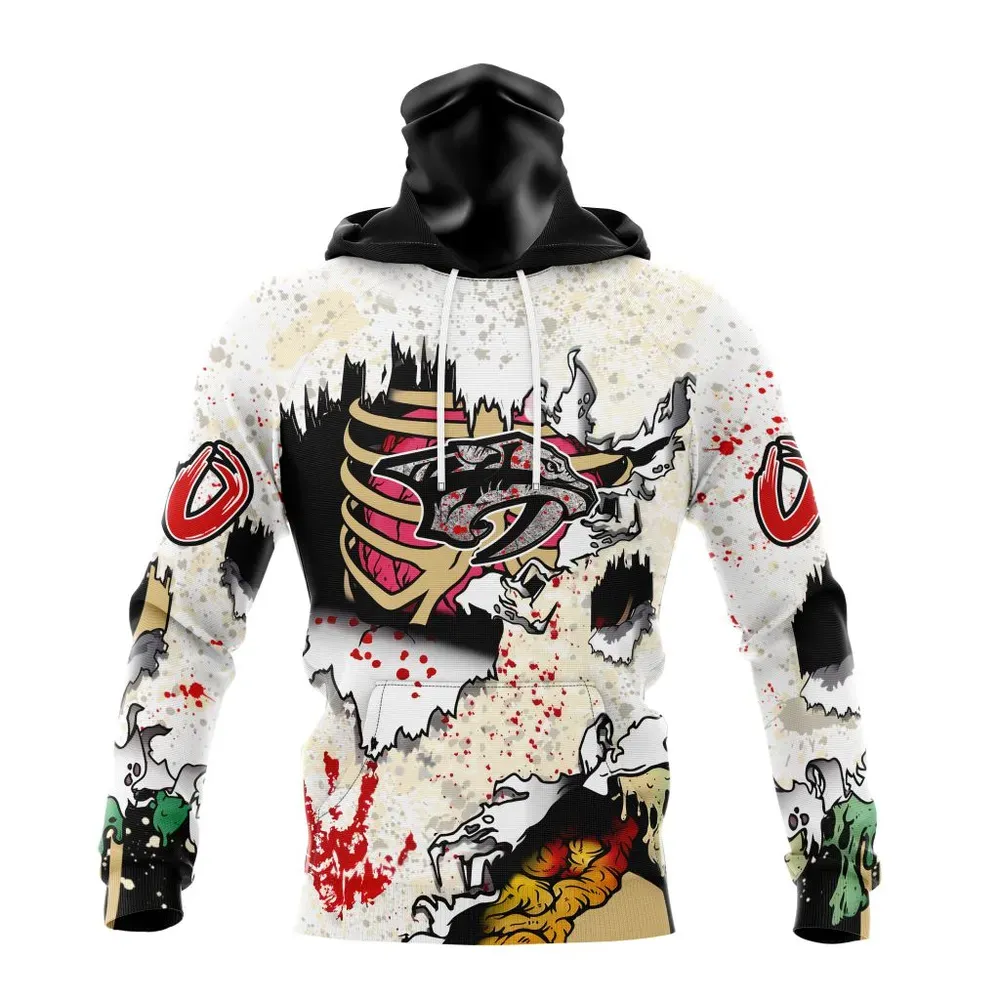 NHL Nashville Predators Special Zombie Style For Halloween St2304 Mask Hoodie