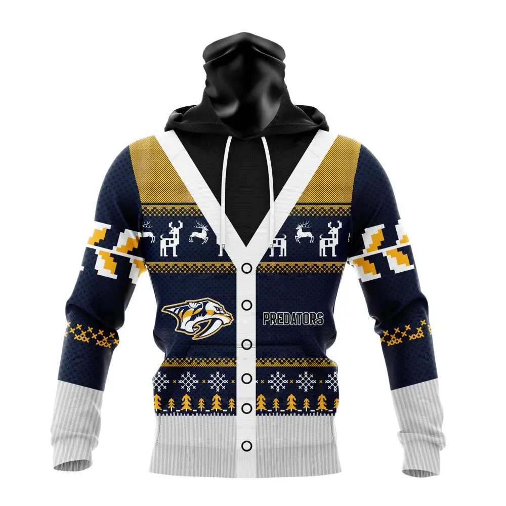 NHL Nashville Predators | Specialized Chrismas Season Mask Hoodie