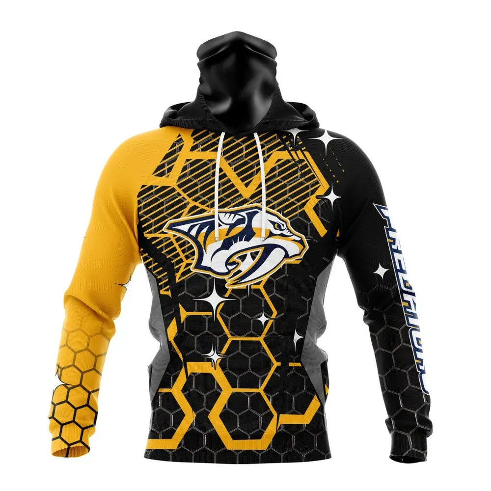 NHL Nashville Predators | Specialized Design With Motocross Syle V0222 Mask Hoodie