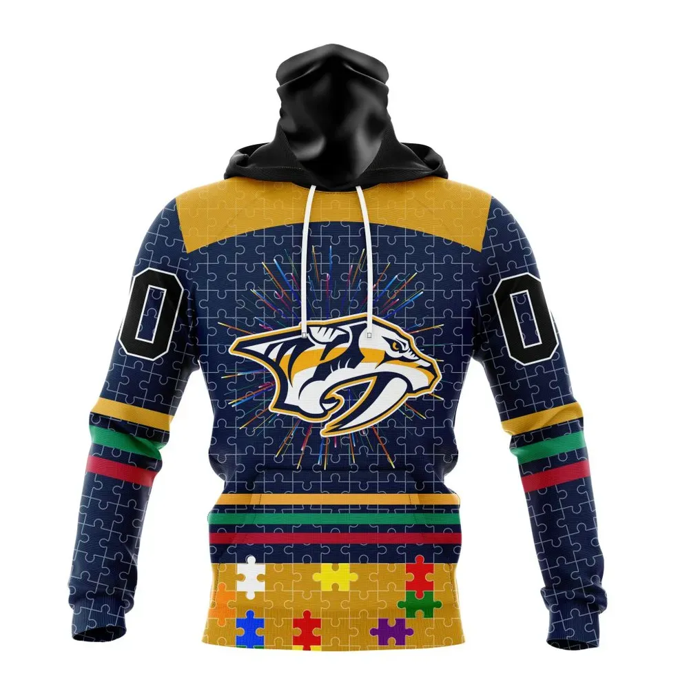 NHL Nashville Predators | Specialized Fearless Aganst Autism V0122 Mask Hoodie