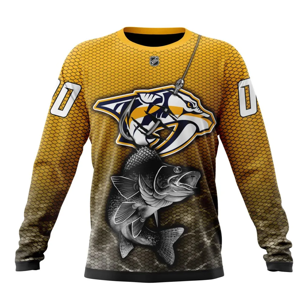 NHL Nashville Predators | Specialized Fishing Style St2201 Long Sleeved Sweatshirt 