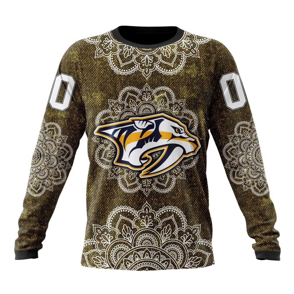 NHL Nashville Predators | Specialized Mandala Style St2201 Long Sleeved Sweatshirt 