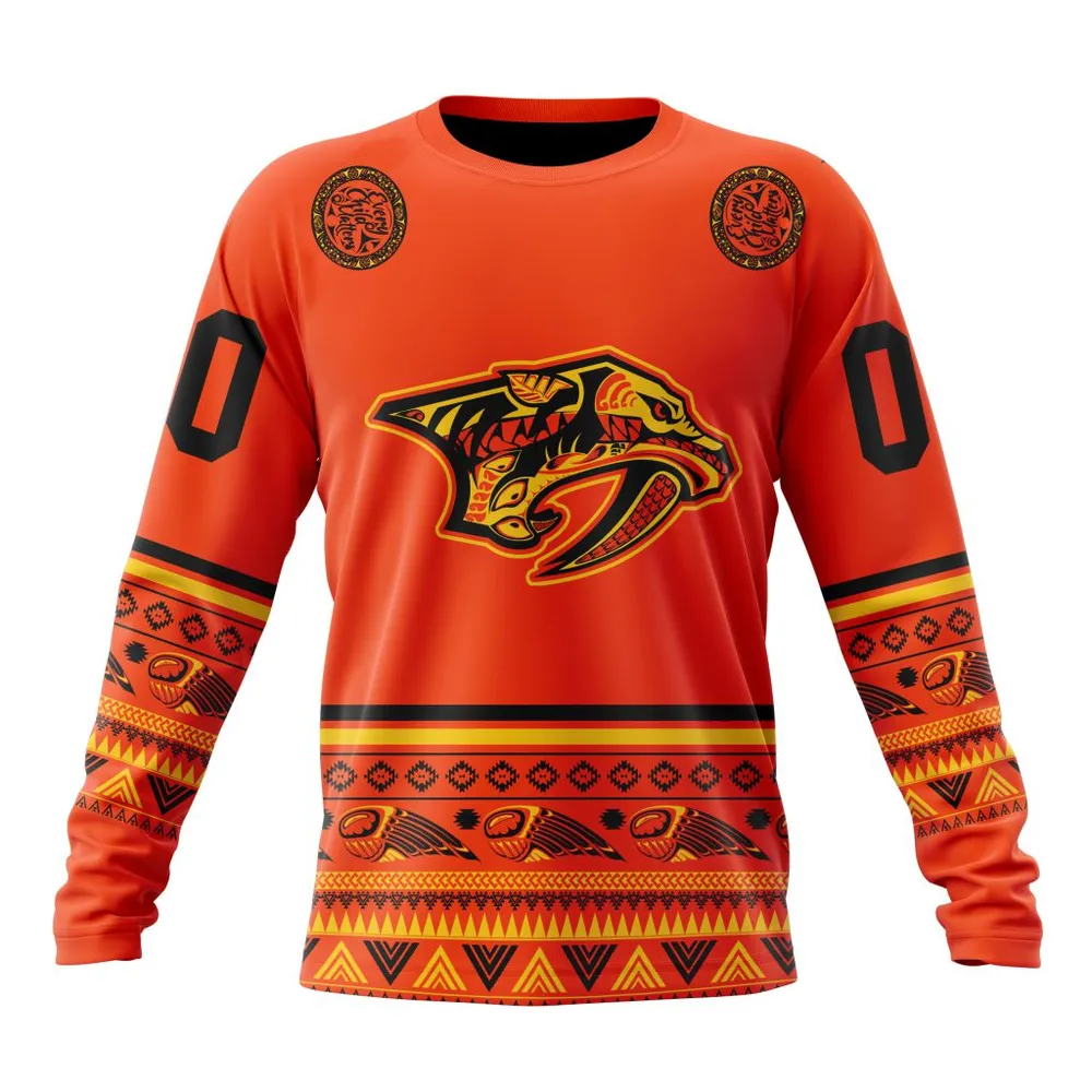 NHL Nashville Predators | Specialized National Day For Truth And Reconciliation Long Sleeved Sweatshirt 