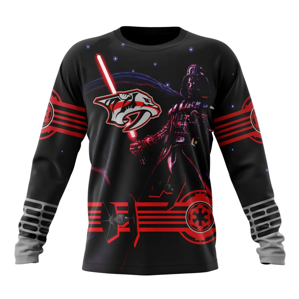 NHL Nashville Predators | Specialized Starwar Darth Vader Version Jersey Long Sleeved Sweatshirt 