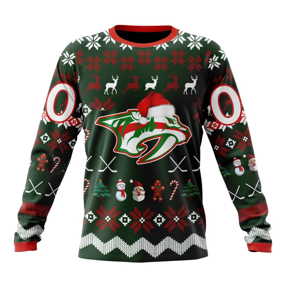 NHL Nashville Predators | Specialized Unisex Christmas Is Coming Long Sleeved Sweatshirt 