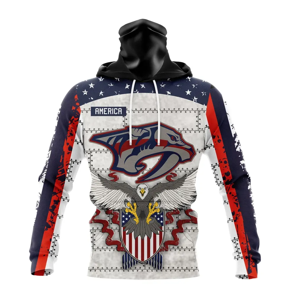 NHL Nashville Predators | Specialized Unisex In Us Concepts V0222 Mask Hoodie