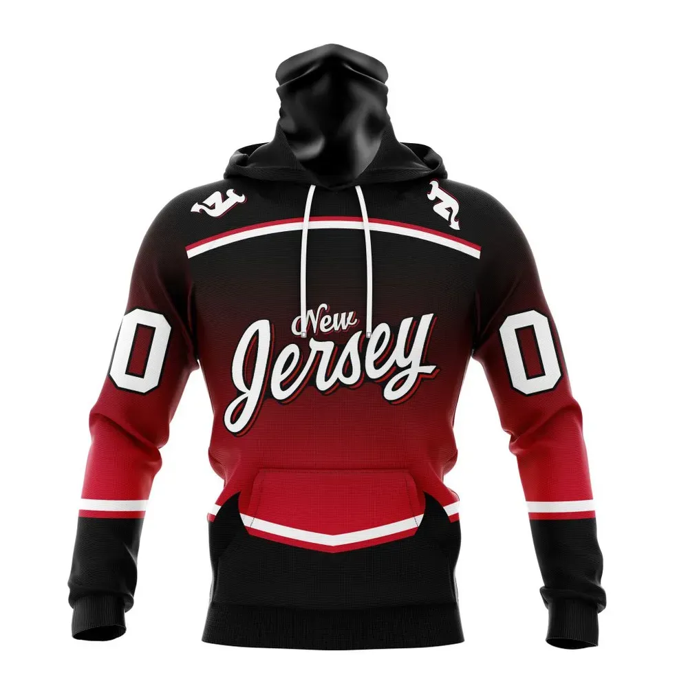 NHL New Jersey Devils Personalize Gradient Series Concept St2301 Mask Hoodie