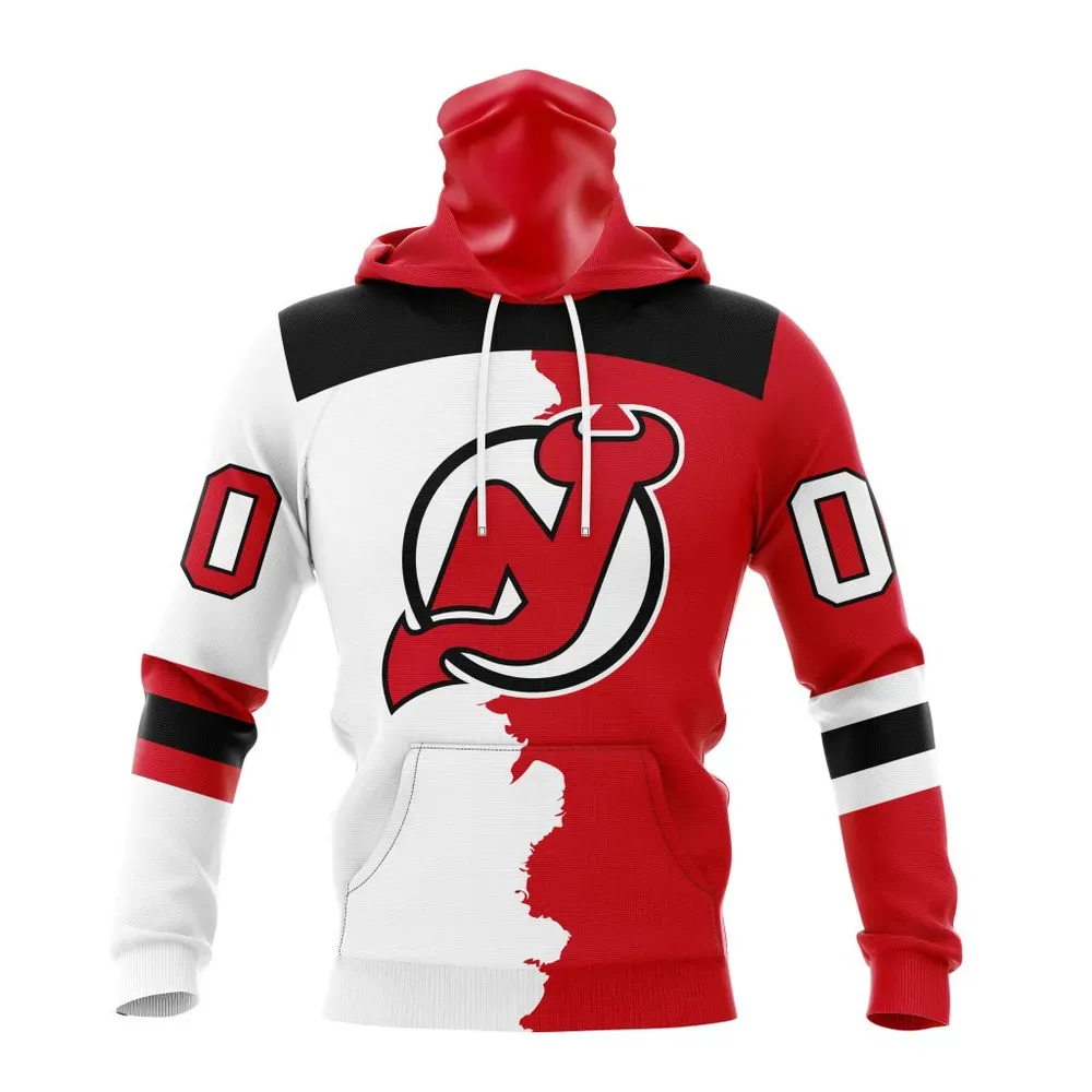 NHL New Jersey Devils Personalize Home Mix Away Kits Mask Hoodie