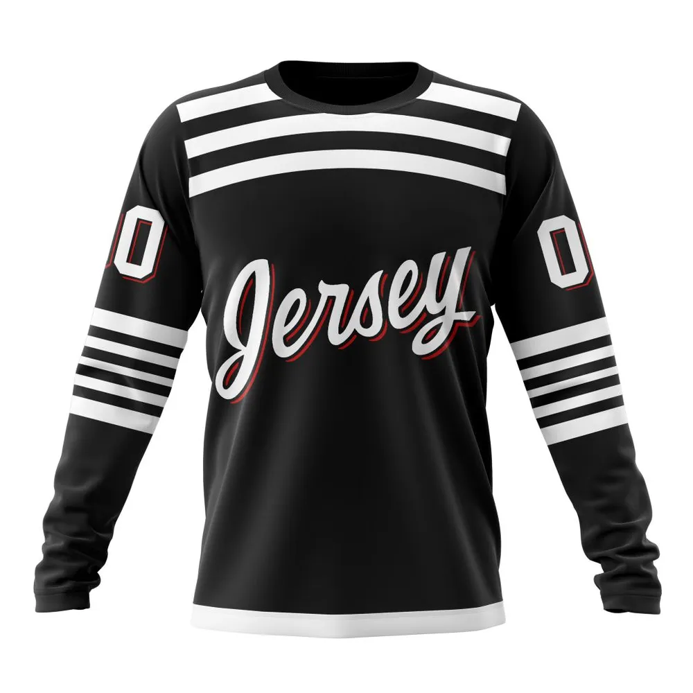 NHL New Jersey Devils Personalized Alternate Kits Long Sleeved Sweatshirt 