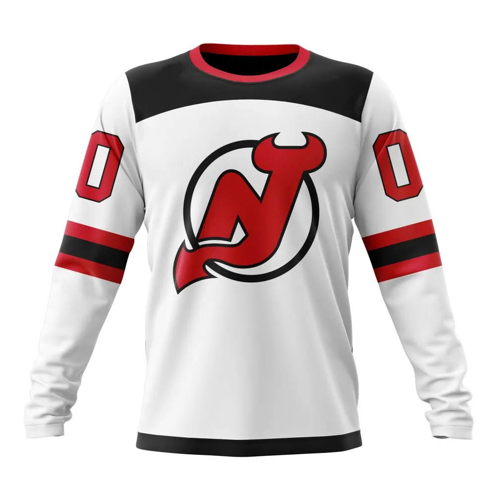 NHL New Jersey Devils Personalized Away Kits Long Sleeved Sweatshirt 