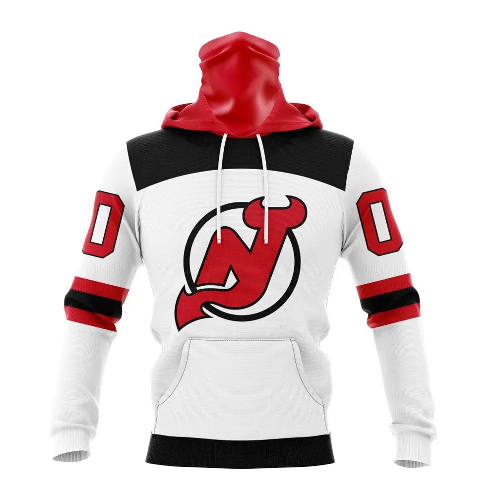 NHL New Jersey Devils Personalized Away Kits Mask Hoodie