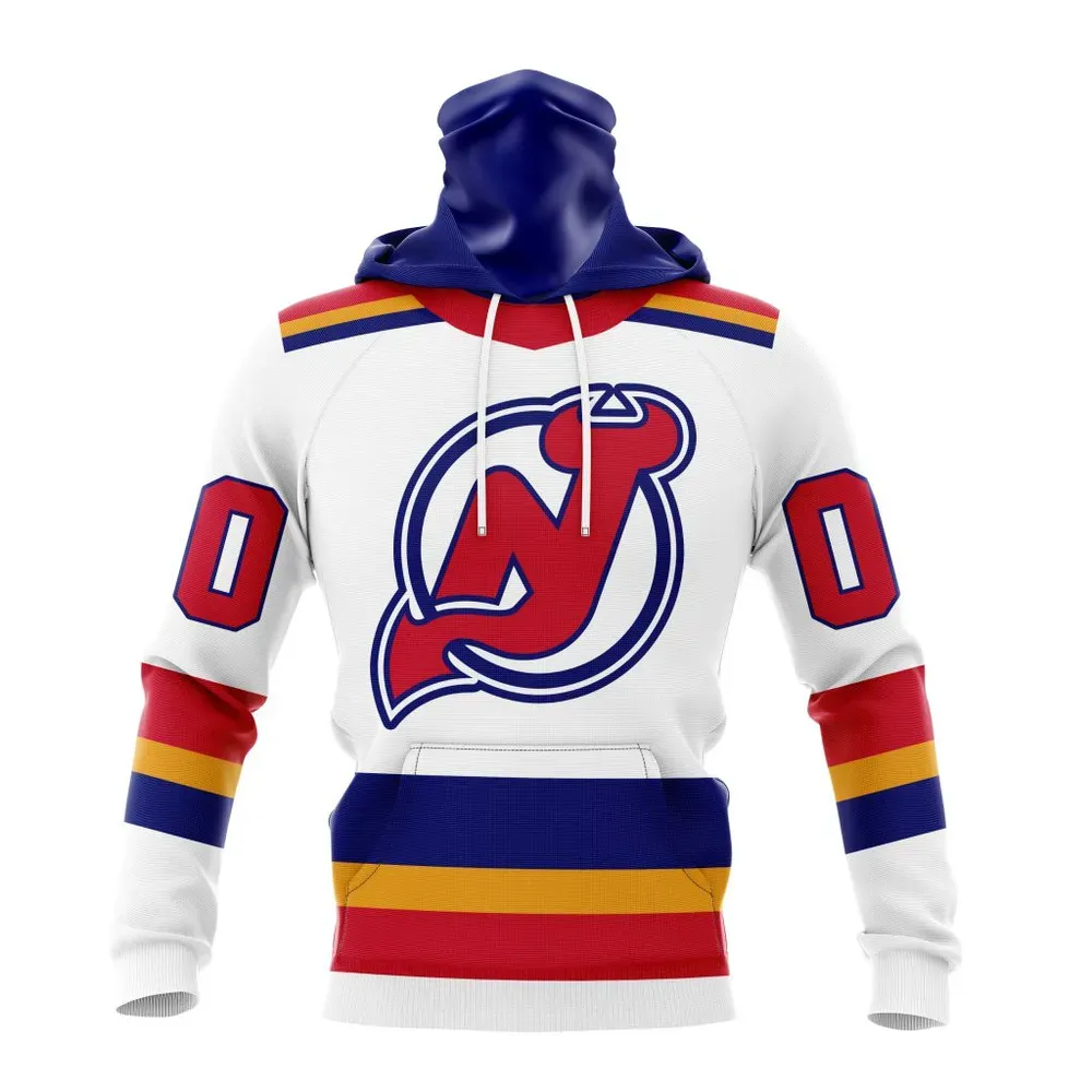 NHL New Jersey Devils Reverse Retro Kits Mask Hoodie