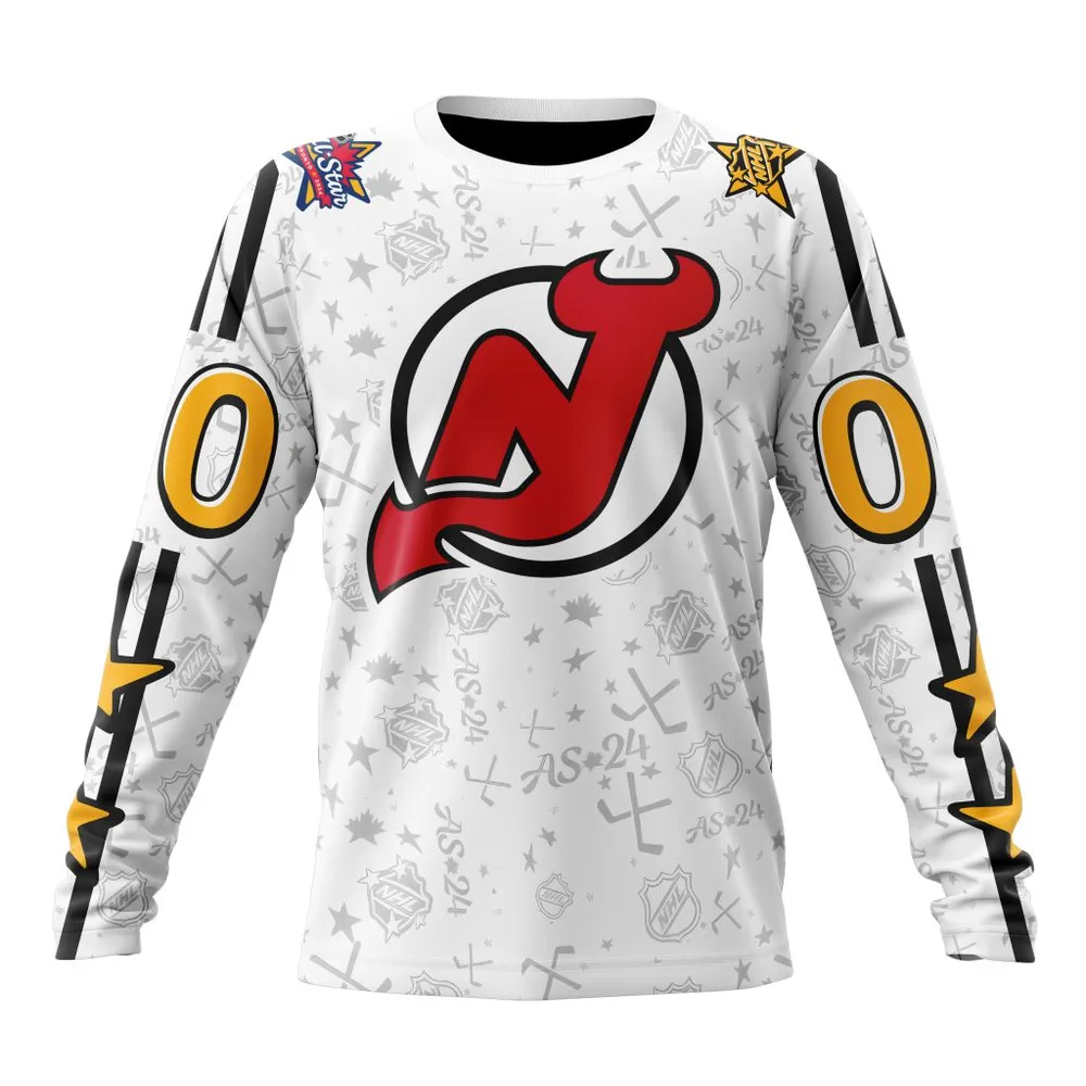 NHL New Jersey Devils Special 2024 All-Star Game Design St2401 Long Sleeved Sweatshirt 