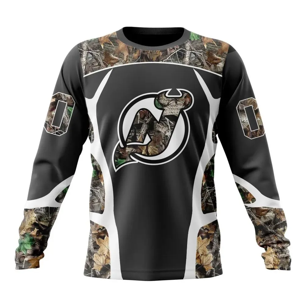 NHL New Jersey Devils Special Camo Hunting Design V2302 Long Sleeved Sweatshirt 