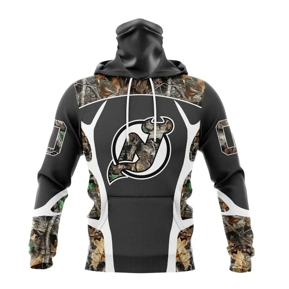 NHL New Jersey Devils Special Camo Hunting Design V2302 Mask Hoodie