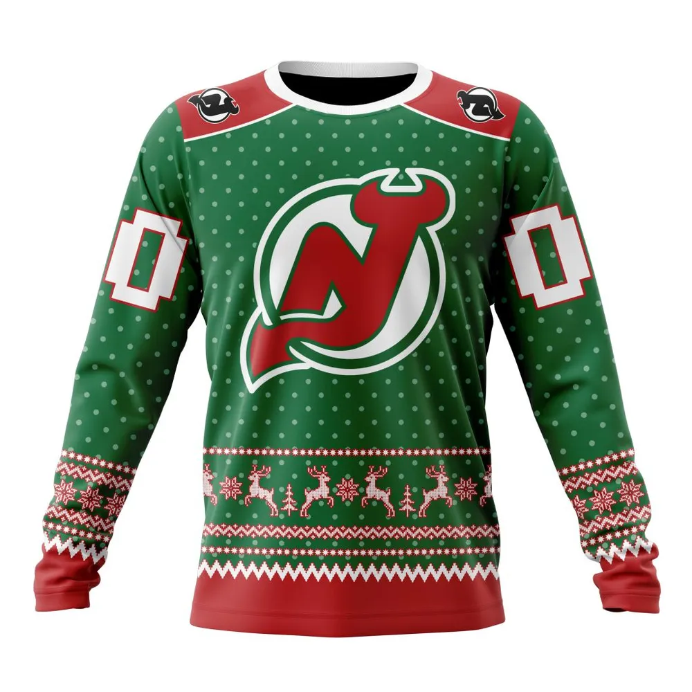 NHL New Jersey Devils Special Christmas Apparel St2201 Long Sleeved Sweatshirt 