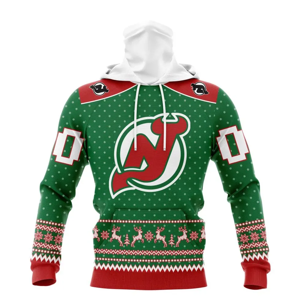 NHL New Jersey Devils Special Christmas Apparel St2201 Mask Hoodie