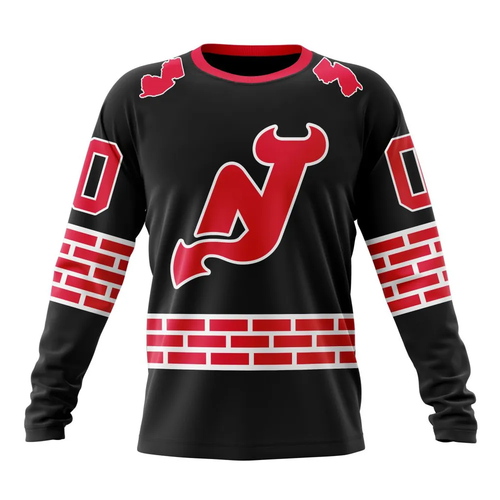 NHL New Jersey Devils Special City Connect Design St2402 Long Sleeved Sweatshirt 