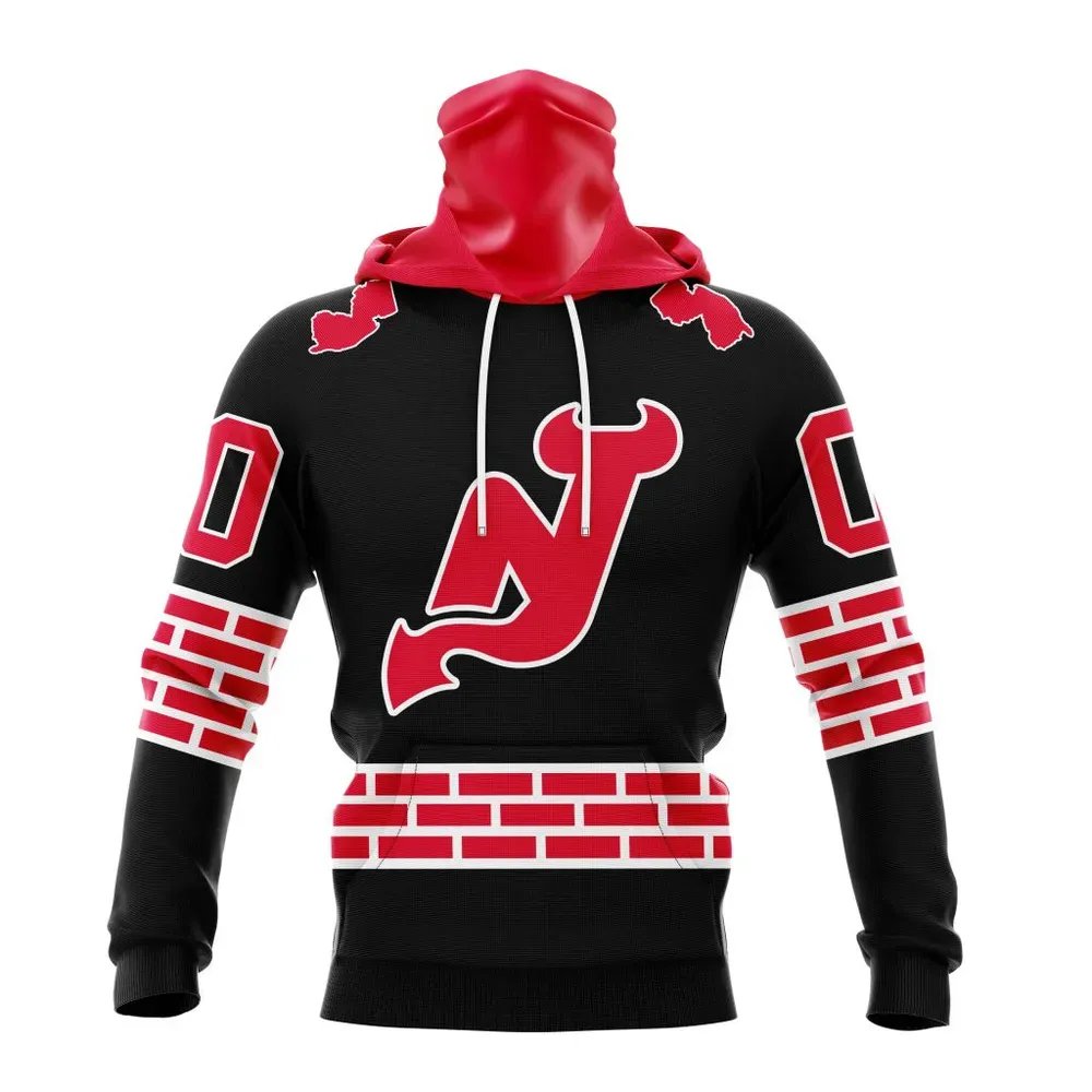 NHL New Jersey Devils Special City Connect Design St2402 Mask Hoodie