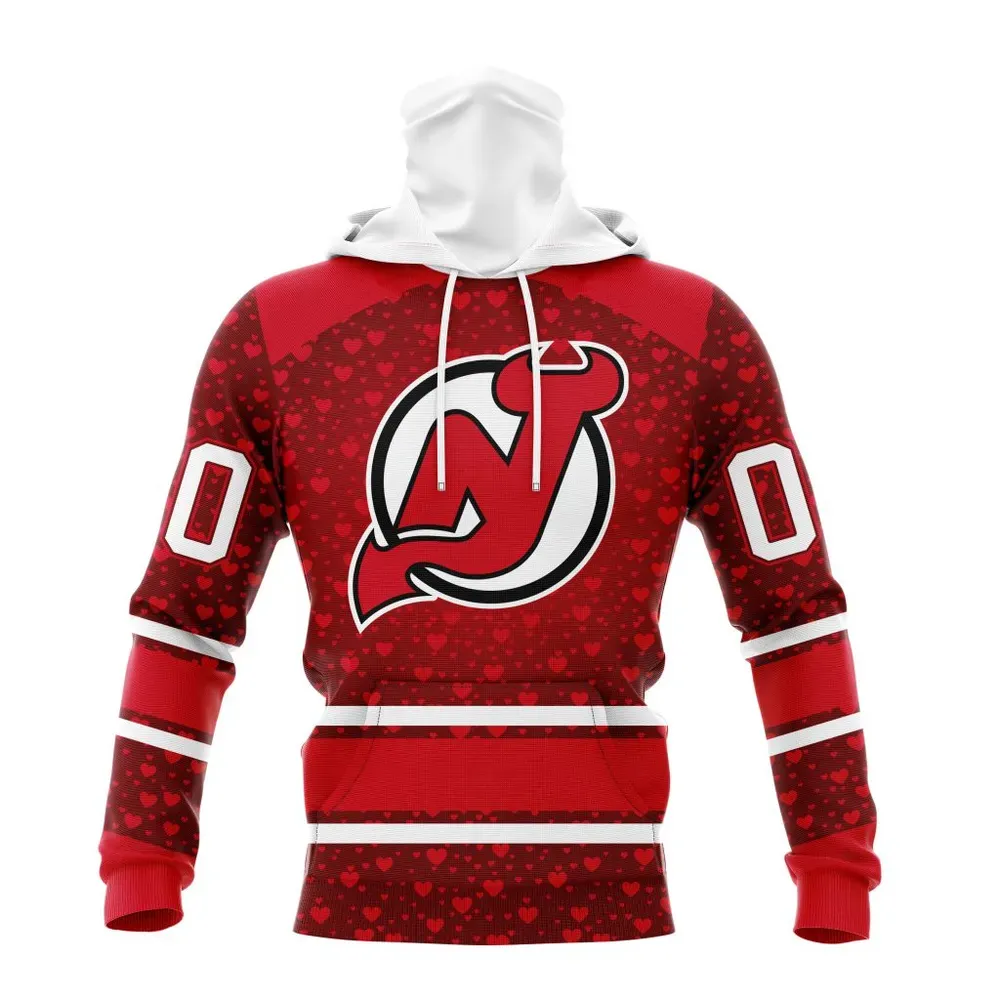 NHL New Jersey Devils Special Gift For Valentines Day St2401 Mask Hoodie