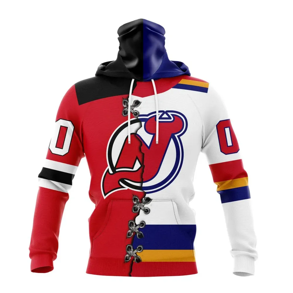 NHL New Jersey Devils Special Home Mix Reverse Retro Personalized Kits Mask Hoodie