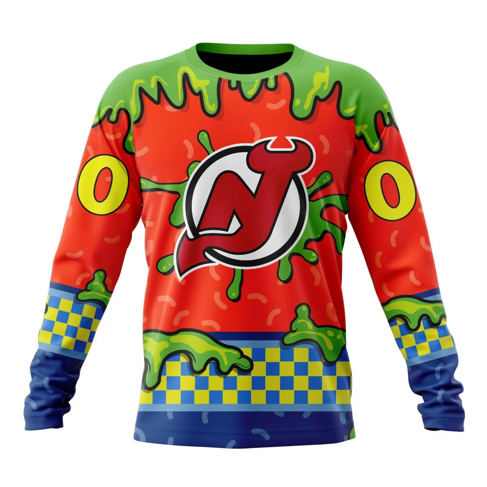 NHL New Jersey Devils Special Nickelodeon Design St2301 Long Sleeved Sweatshirt 