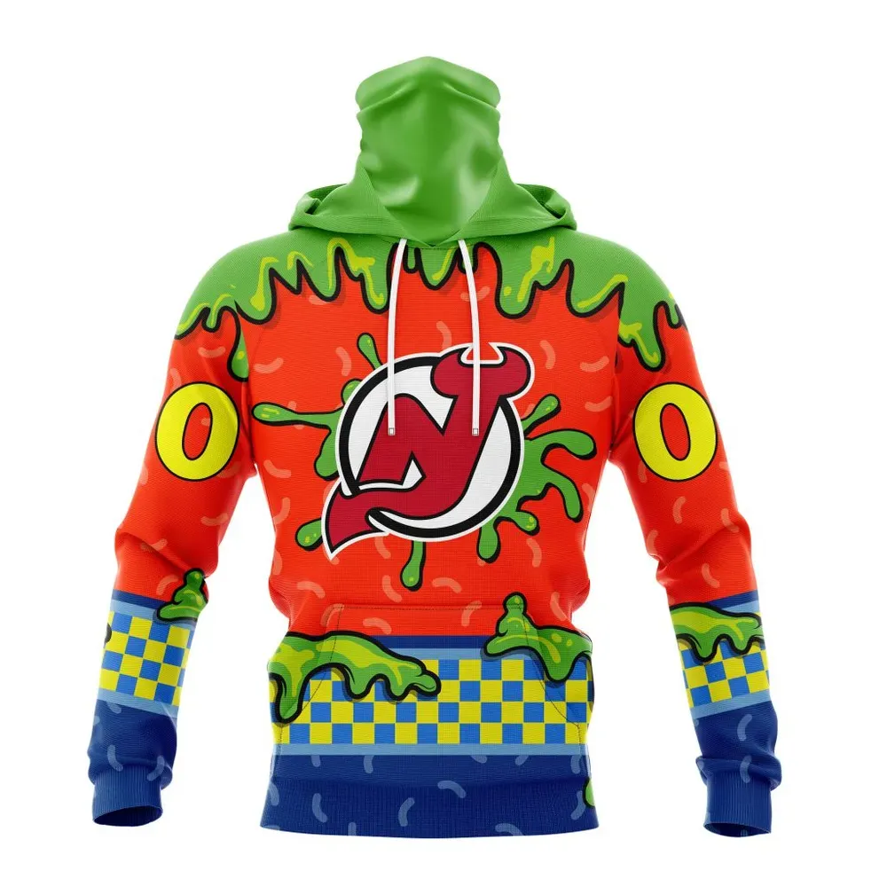 NHL New Jersey Devils Special Nickelodeon Design St2301 Mask Hoodie