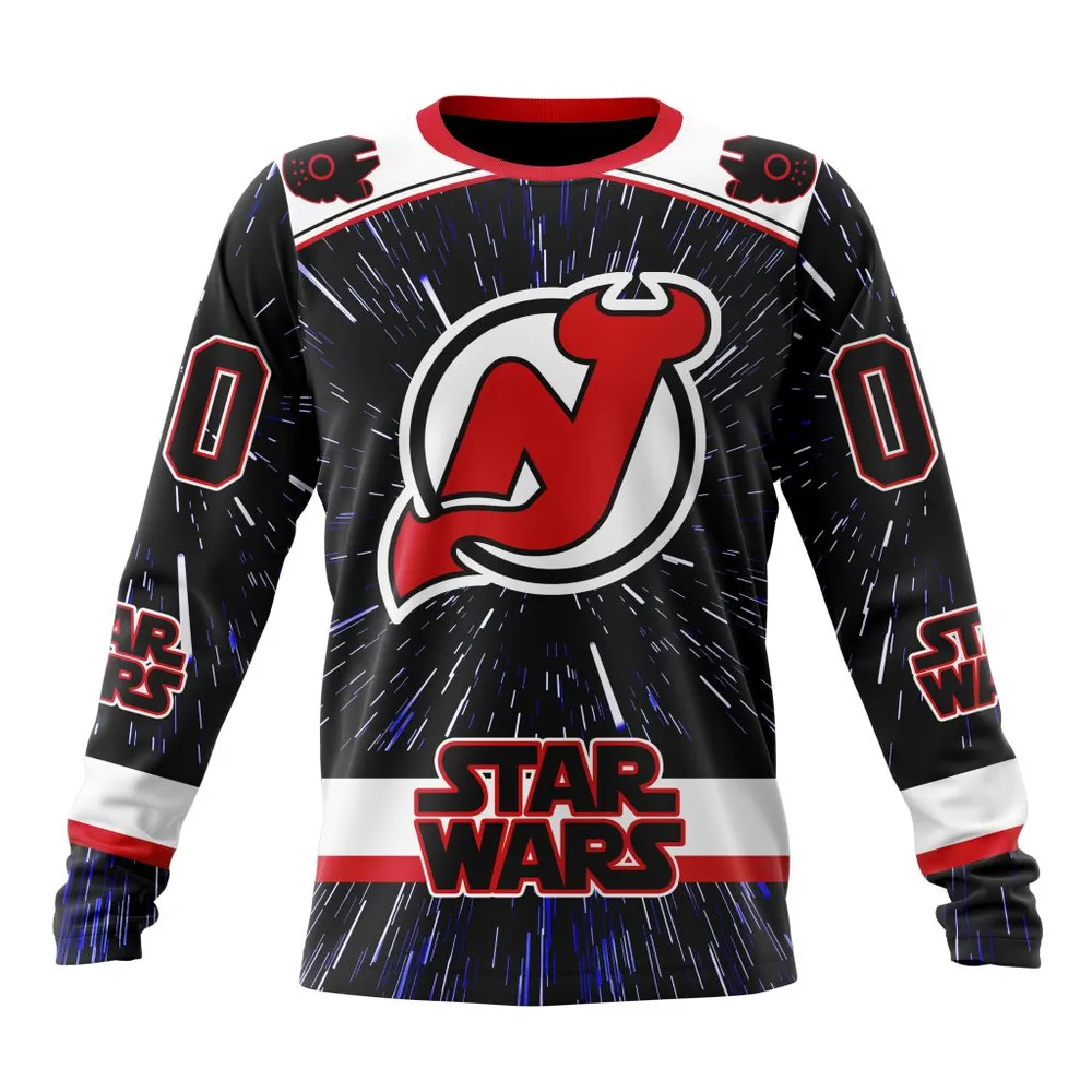 NHL New Jersey Devils Special Star Wars Design St2303 Long Sleeved Sweatshirt 