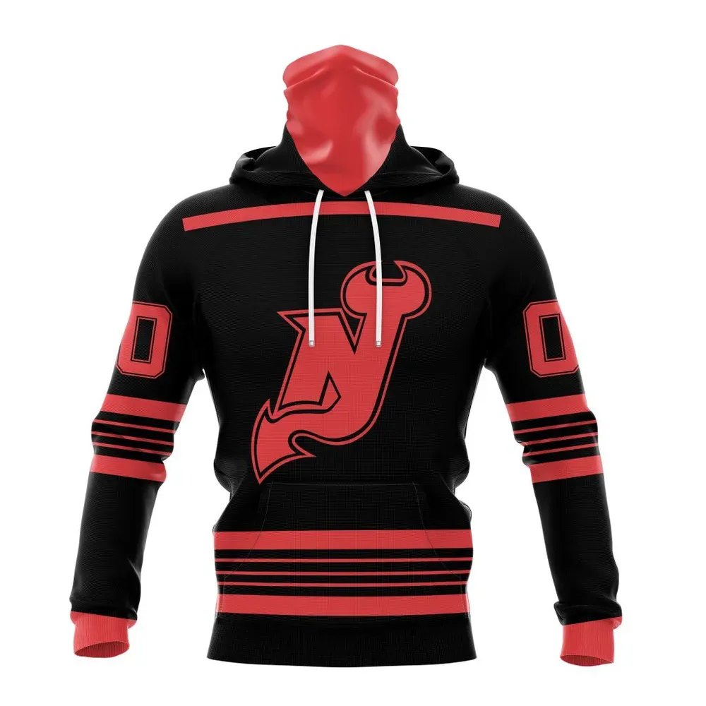 NHL New Jersey Devils Special Two-Tone Design St2401 Mask Hoodie